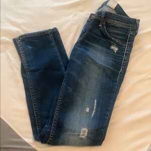 Distressed Blue Jeans